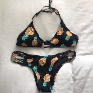 Cupshe Pineapple Bikini Top and Cheeky Bottom Set